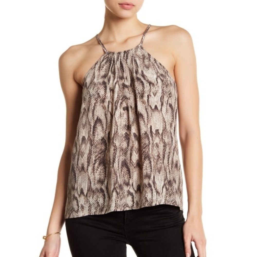 Joie Idalina Sleeveless Silk Python Print Cami Top
